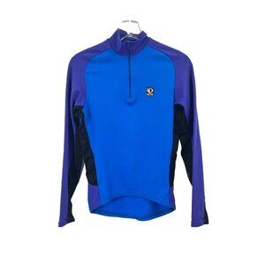 Vintage Peal Izumi Technical Wear Vented Quarter Zip Cycling Shirt Blue Purple S